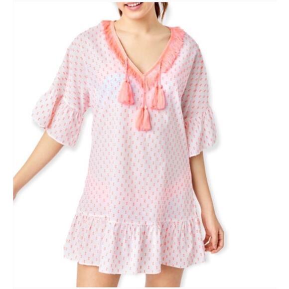 Lilly Pulitzer Kipper Swim Coverup Tangelo Neon Clip Size L/XL - Picture 2 of 12